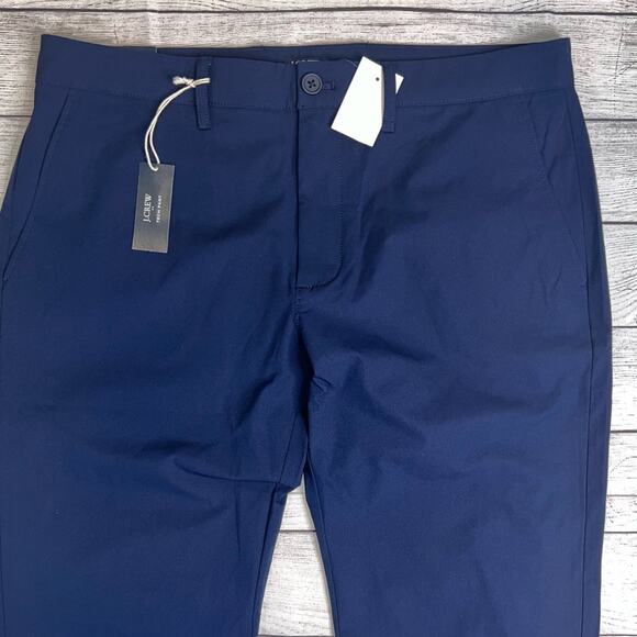 J. Crew NWT Men's Slim-Fit Tech Pants with Stretch Navy Blue Size 32 x 32 - Picture 12 of 14